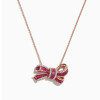 Baguette Cut Ruby Bow Pendant Necklace