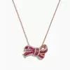 Baguette Cut Ruby Bow Pendant Necklace