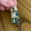 14ct Emerald Cut Aquamarine Art-Deco Pendant Necklace