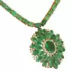 44ctw Oval and Pear Cut Emerald Necklace