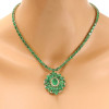 44ctw Oval and Pear Cut Emerald Necklace