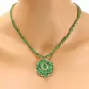 44ctw Oval and Pear Cut Emerald Necklace