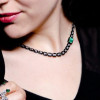 5.3ct Emerald Cut Emerald Enamel Necklace