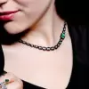 5.3ct Emerald Cut Emerald Enamel Necklace