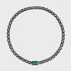 5.3ct Emerald Cut Emerald Enamel Necklace
