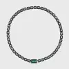 5.3ct Emerald Cut Emerald Enamel Necklace