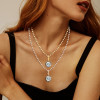 5ct Round Cut Vintage Pendant Ball Chain Necklace