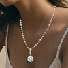 Antique 5ct Round Cut White Sapphire Necklace