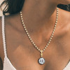 Antique 5ct Round Cut White Sapphire Necklace