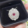 Antique Round Cut Ruby Pendant Necklace