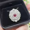 Antique Round Cut Ruby Pendant Necklace