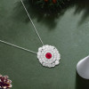Antique Round Cut Ruby Pendant Necklace