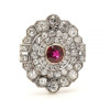 Antique Round Cut Ruby Pendant Necklace