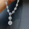 66ctw Halo Rose Cut Flower Necklace