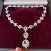 66ctw Halo Rose Cut Flower Necklace