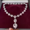 66ctw Halo Rose Cut Flower Necklace