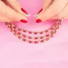 30ctw Pear Cut Three Row Ruby Necklace