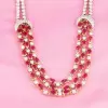 30ctw Pear Cut Three Row Ruby Necklace