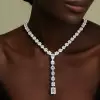 120ctw Multi-cut White Sapphire Statement Necklace