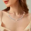 Marquise Cut White Sapphire Rose Necklace