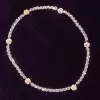 Marquise Cut White Sapphire Rose Necklace
