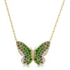 Multicolor Sapphire Butterfly Pendant Necklace
