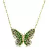 Multicolor Sapphire Butterfly Pendant Necklace