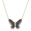 Multicolor Sapphire Butterfly Pendant Necklace