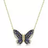 Multicolor Sapphire Butterfly Pendant Necklace