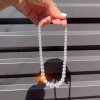 11MM Round Cut White Sapphire Statement Necklace