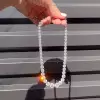11MM Round Cut White Sapphire Statement Necklace