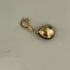 3.5ct Pear Cut Emerald Pendant Two Tone Necklace