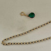 3.5ct Pear Cut Emerald Pendant Two Tone Necklace