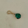 3.5ct Pear Cut Emerald Pendant Two Tone Necklace