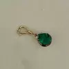 3.5ct Pear Cut Emerald Pendant Two Tone Necklace
