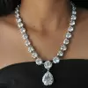 10ct Pear Cut Victorian Style Statement Necklace
