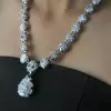 10ct Pear Cut Victorian Style Statement Necklace
