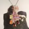 18ctw Multicolor Sapphire Statement Pendant Necklace