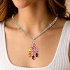 18ctw Multicolor Sapphire Statement Pendant Necklace