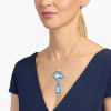 20ctw Pear and Cushion Cut Aquamarine Pendant Necklace