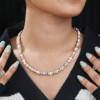 49ctw Round and Emerald Cut Tennis Necklace