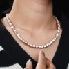 49ctw Round and Emerald Cut Tennis Necklace