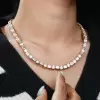 49ctw Round and Emerald Cut Tennis Necklace