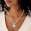 10.2ct Pear Cut White Sapphire Necklace
