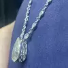 10.2ct Pear Cut White Sapphire Necklace