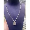 10.2ct Pear Cut White Sapphire Necklace