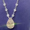 10.2ct Pear Cut White Sapphire Necklace
