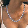 65ctw Pear Cut Blue Sapphire Statement Necklace