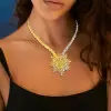 20ct Cushion Cut Yellow Sapphire Statement Necklace