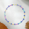 60ctw Pear and Cushion Cut Rainbow Sapphire Necklace